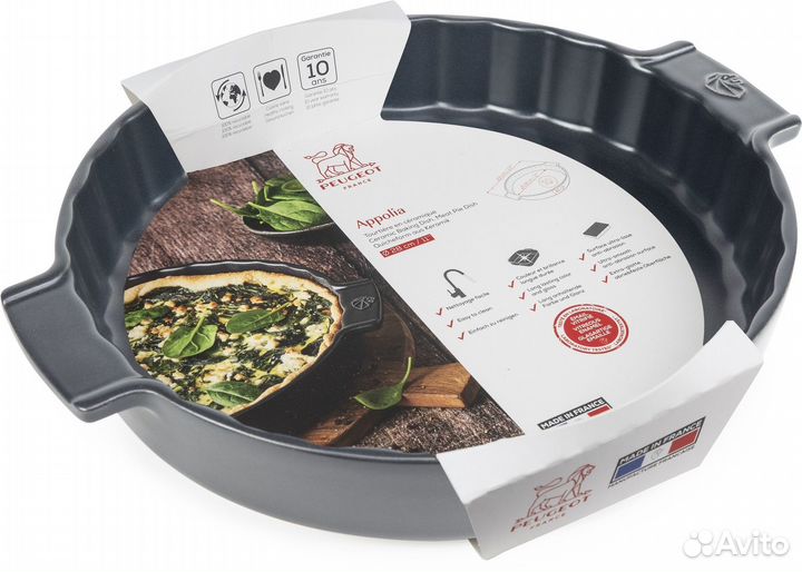 Форма пирога Peugeot Slate 2,2л, 33см, серая