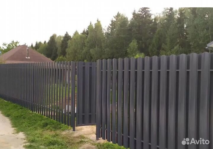Штакетник для забора (серый графит)