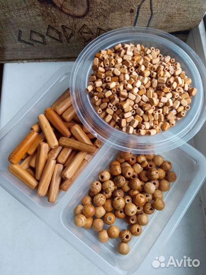 Деревянные бусины, скрапбукинг