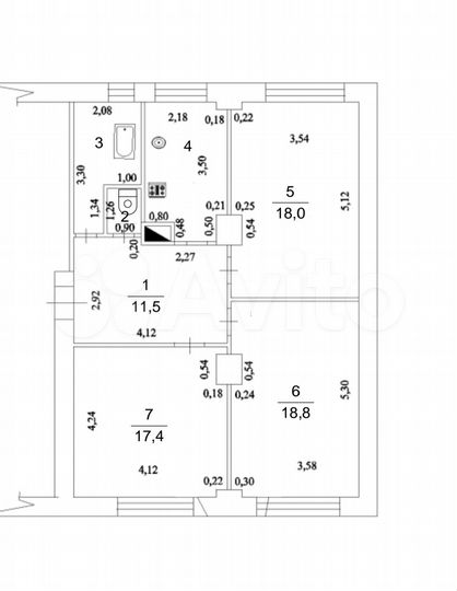 3-к. квартира, 79,5 м², 4/4 эт.