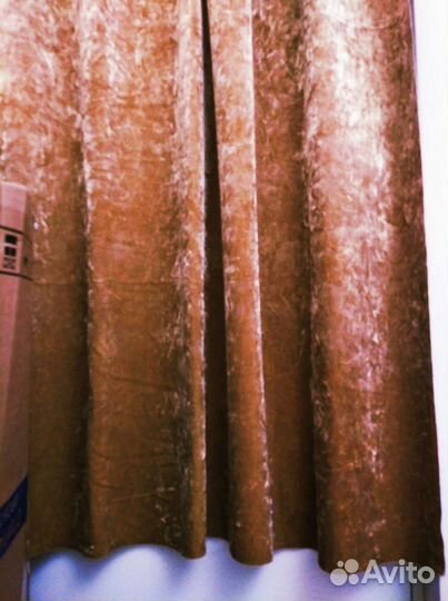 Шторы Италия велюр бархат золотой. 2/160 см мрам