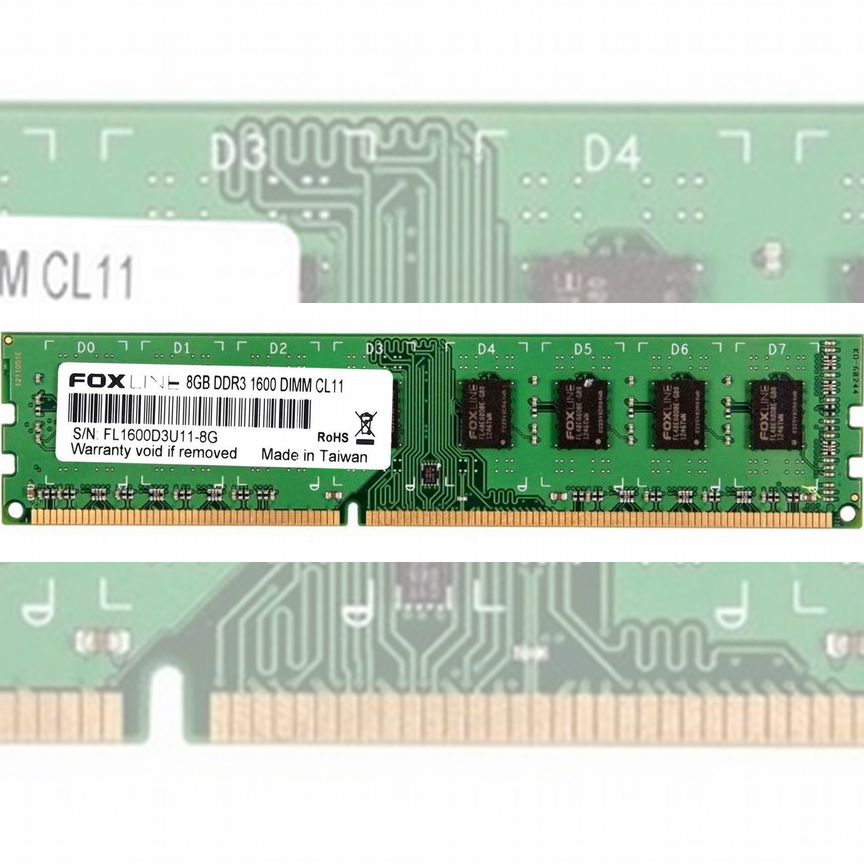 [FL1600D3U11-8G] Оперативная Память Foxline 8gb Fl1600d3u11-8g