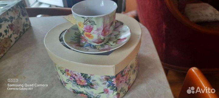 Чашка с блюдцем фарфор