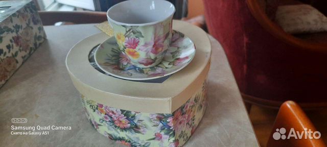 Чашка с блюдцем фарфор