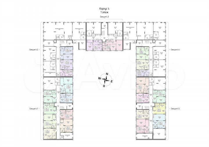 1-к. квартира, 41,5 м², 1/4 эт.
