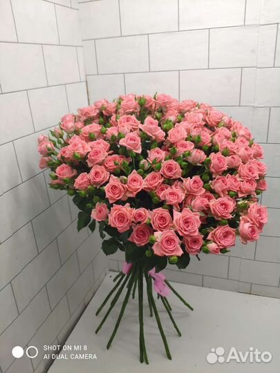 Букет корзина цветов куставая роза барбадос