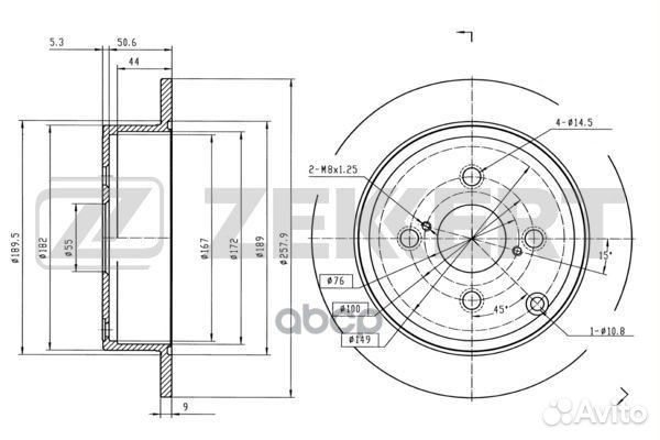 Диск торм. зад. Toyota Corolla (E120) 01- Echo
