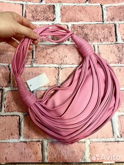 Женская сумка на плечо розовая новая кожа