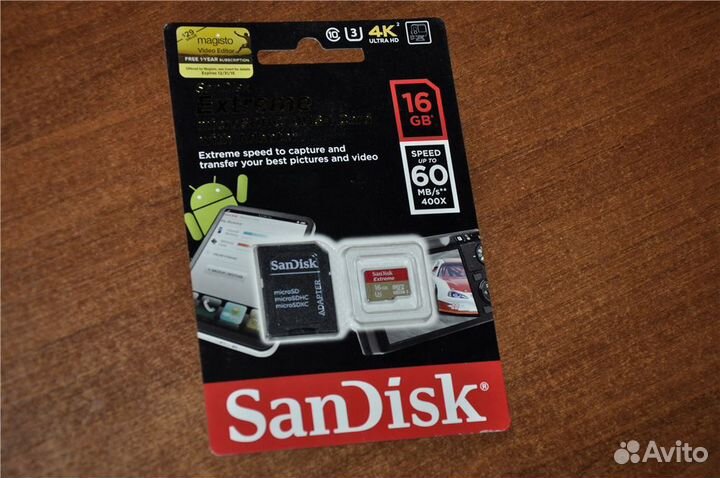 SanDisk Extreme 16gb microSD (новая)