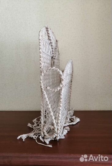 Винтажная газетница, макраме