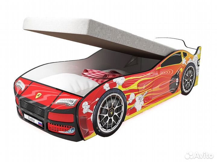 Кровать-машина Турбо Красная 2 с пм