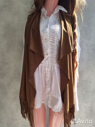 Накидка-жилетка ковбойская под замшу