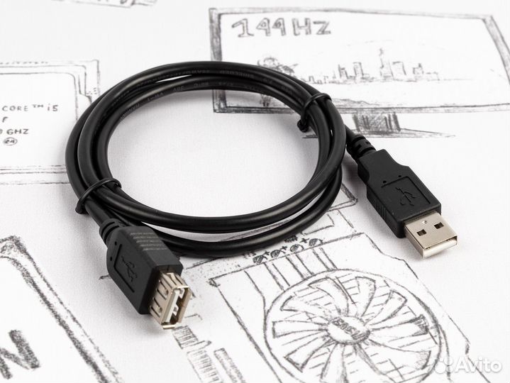 Кабель USB2.0 AM-AF 1m