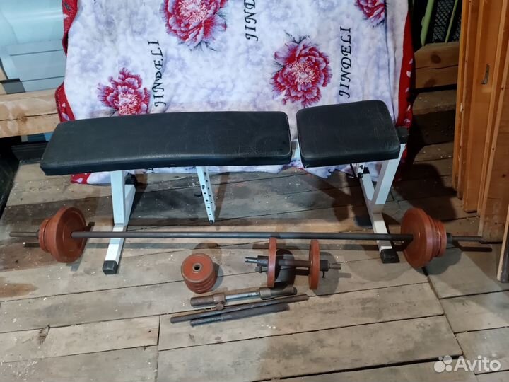 Лавка штанга гантеля