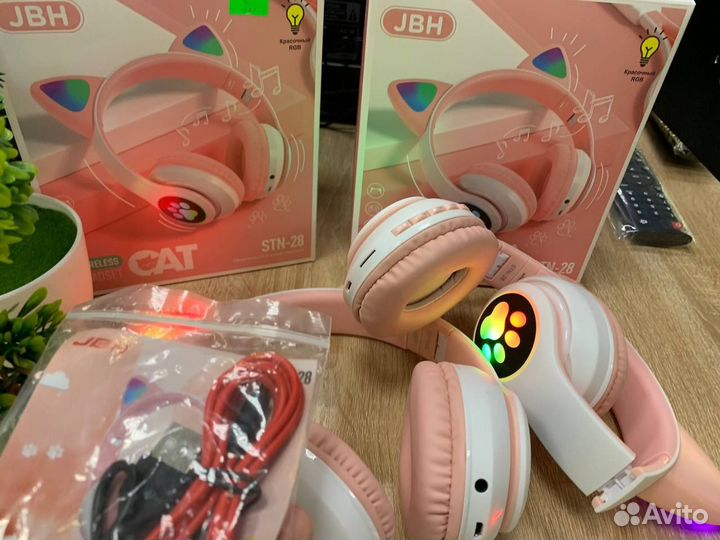Беспроводные детские наушники c ушками