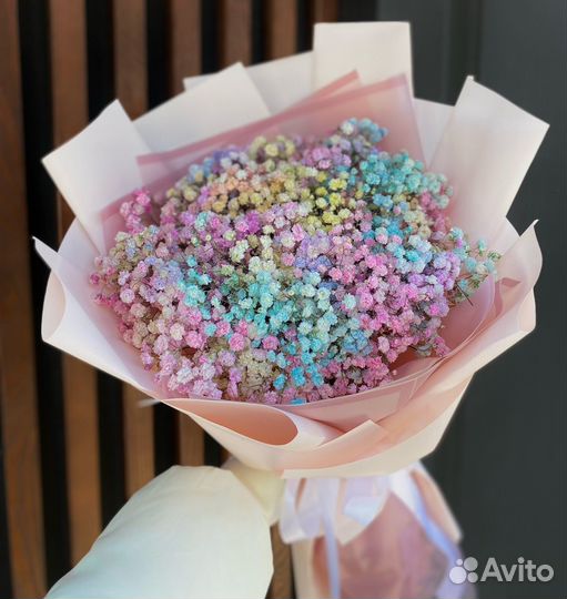 Букеты из Радужной Гипсофилы. Доставка/Самовывоз