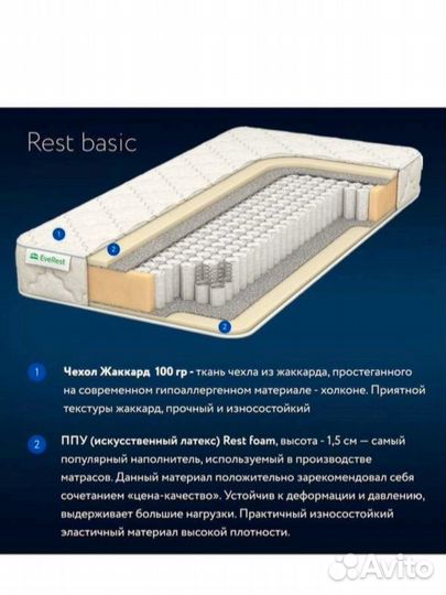 Кровать с матрасом 150*220