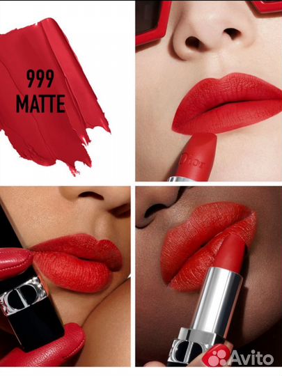Матовая помада dior rouge 999 matte