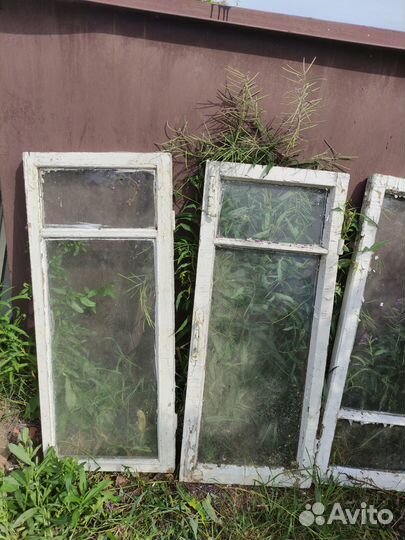 Оконные рамы деревянные б/у со стёклами