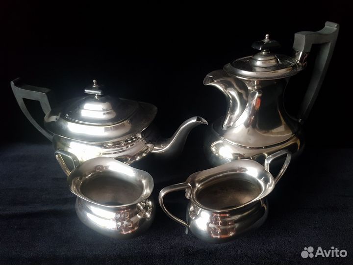 Чайный кофейный сервиз. Англия. Посеребрение