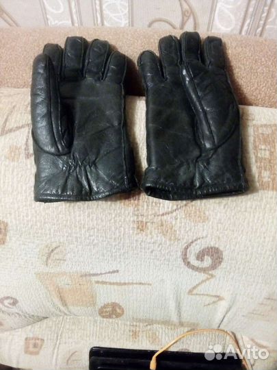 Мужские кожаные перчатки бу