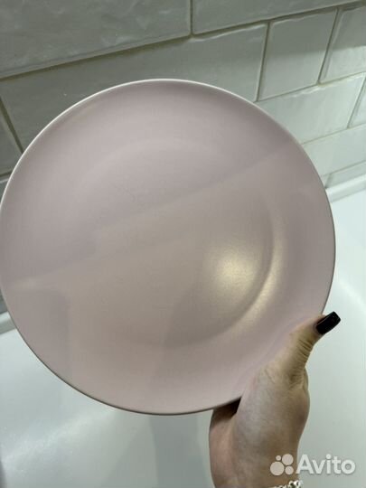 Тарелка IKEA розовые