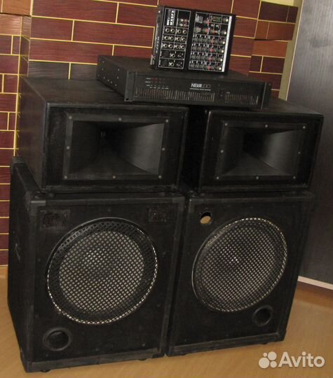 Колонки CF 1100W Усилитель Микшер Микрофон Штативы