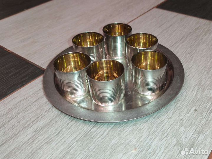 Коньячный набор мельхиор