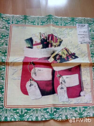 Подарочные салфетки новогодние лён