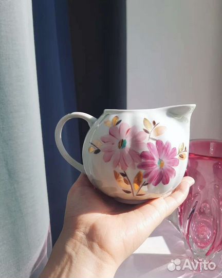 Молочник Дулево СССР, блюдца Limoges Винтаж