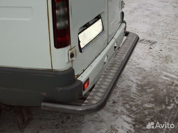 Задняя подножка с боковой защитой бампера Газель