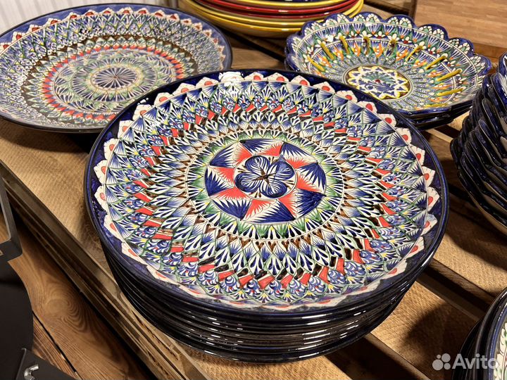 Узбекская посуда ляган, фруктовница, пиала