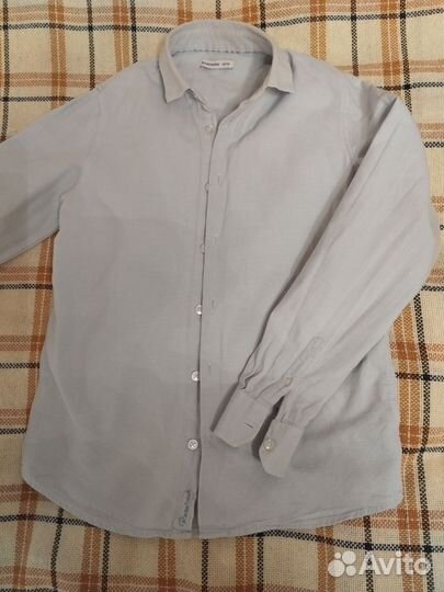 Рубашка голубая для мальчика 152