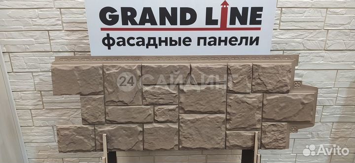 Фасадные панели Grand Line Крупный Камень design plus Какао