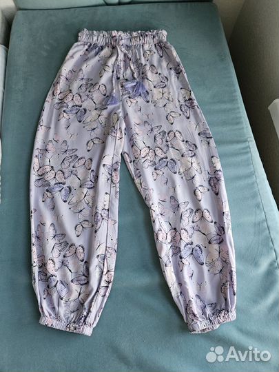 Лёгкие летние брюки для девочки, размер 122 см