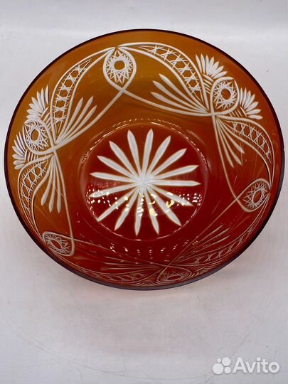 Ваза для фруктов, цветное стекло, СССР