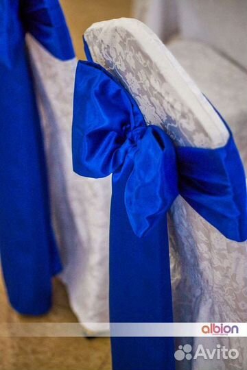 Банты и ленты синие на стулья продажа