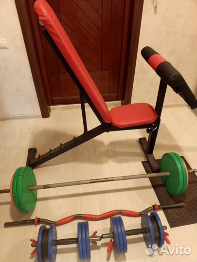 Штанга+гантели+скамья для жима
