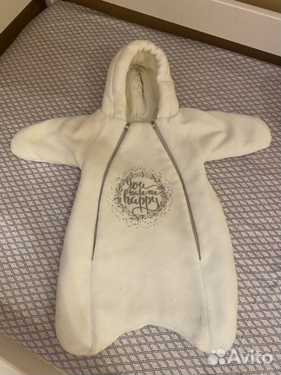 Флисовый конверт для новорождённого 56-62