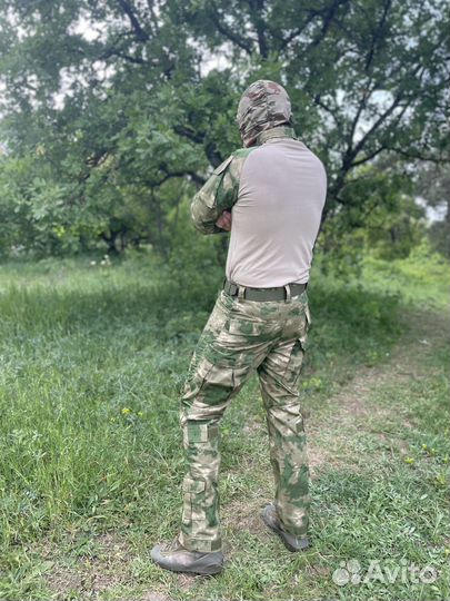 Костюм тактических военный мох / черный