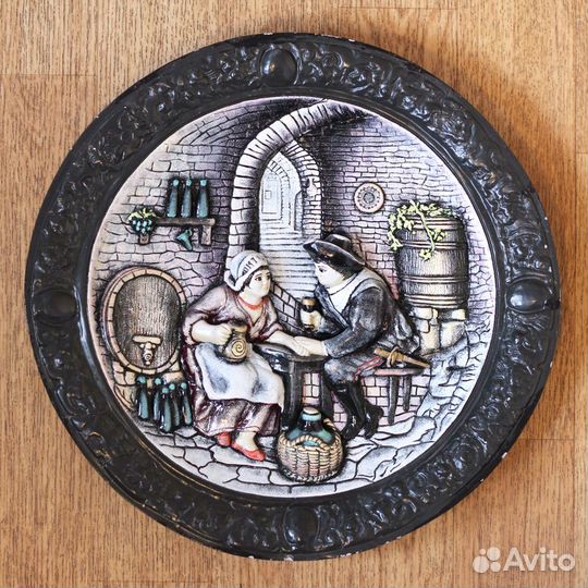 Керамическая тарелка 36см, большая (лепнина)