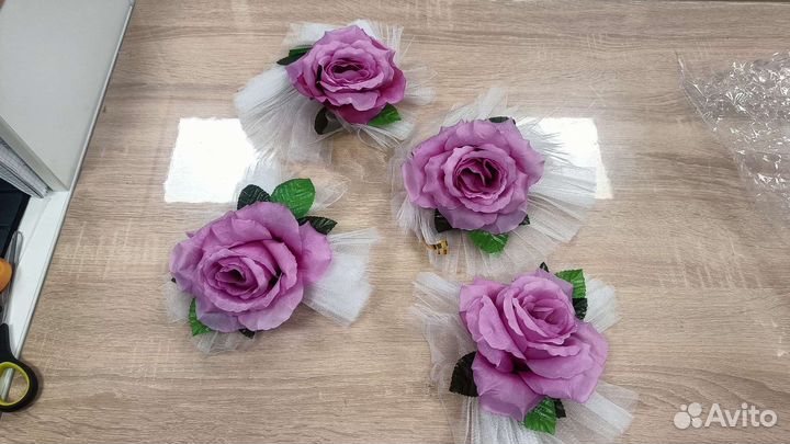 Свадебные украшения на машину на ручки