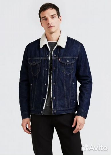 Джинсовая куртка с мехом мужская Levi's 52-54