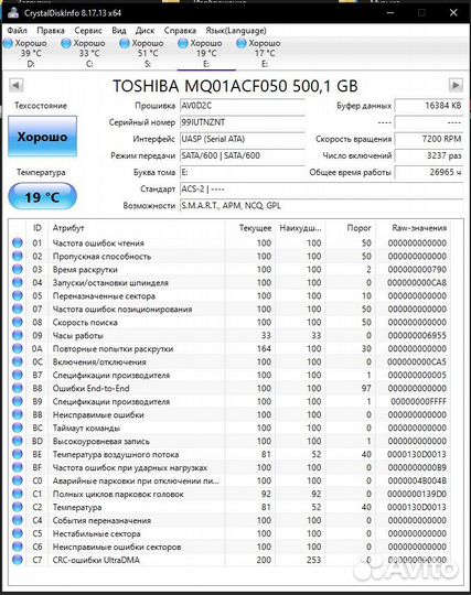 Жесткие диски 500Гб 2.5