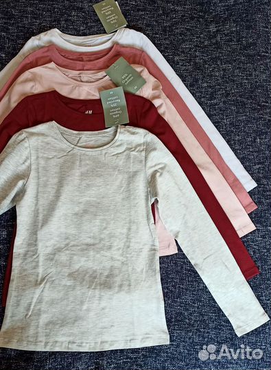 Лонгсливы hm для девочек 122/128