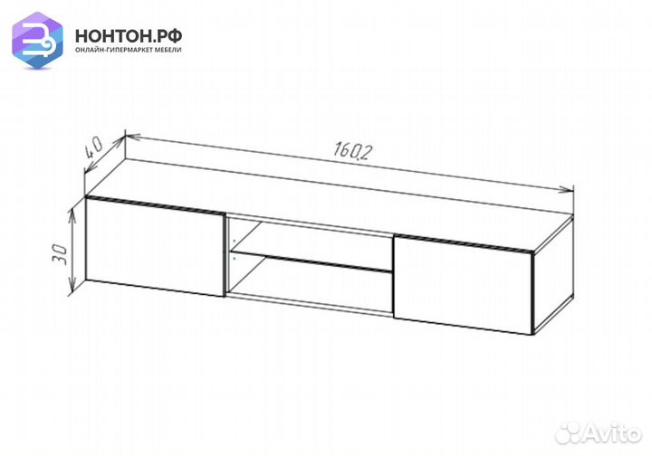 Шкаф навесной Point тип-33 серый графит