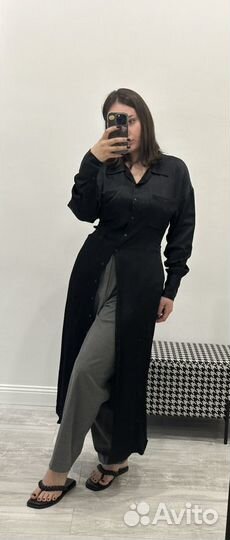 Платье Zara черное миди