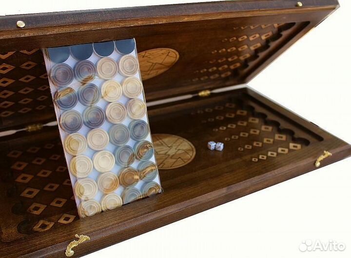 Нарды и шашки резные Витраж 62 х 62 см Бук Армения 62565