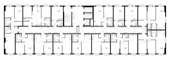 2-к. квартира, 49,3 м², 12/25 эт.