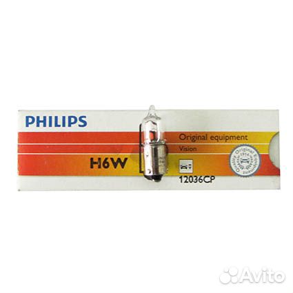 Автолампа philips H6W 12V 6W (12036CP)